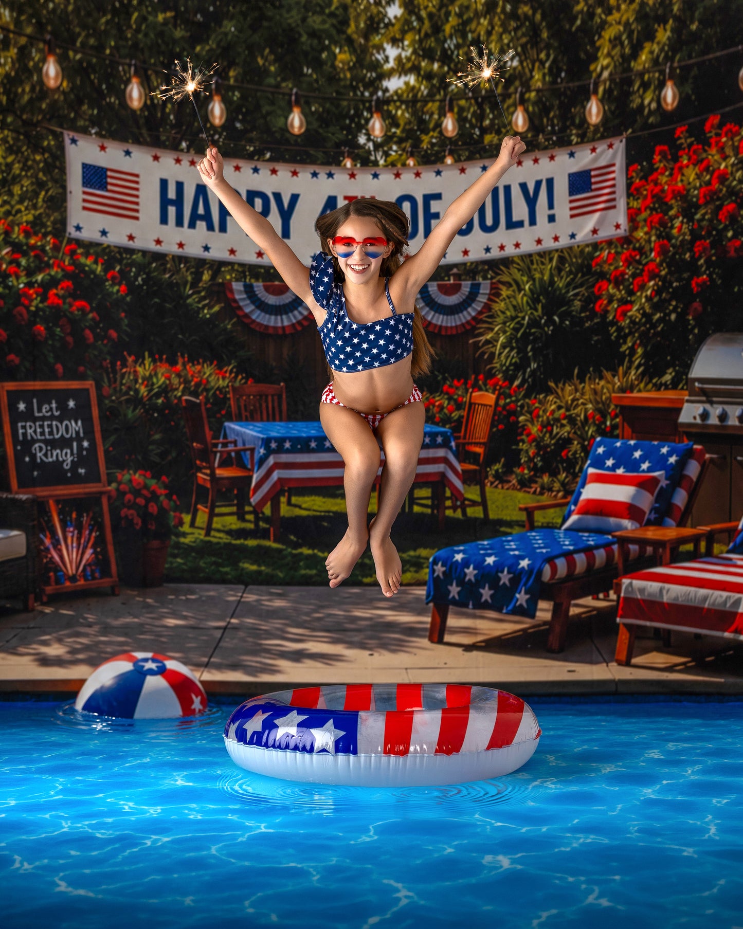 Red, White & Poolside Nights - With Sweep Option