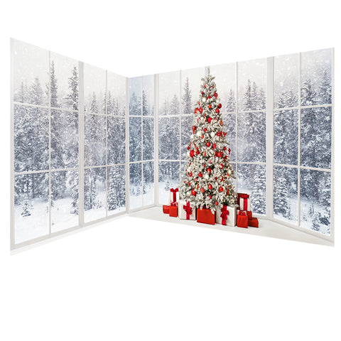 Red & White Winter Evergreens 2pc Room