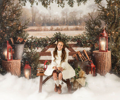 Rustic Christmas Fence - with Sweep Option