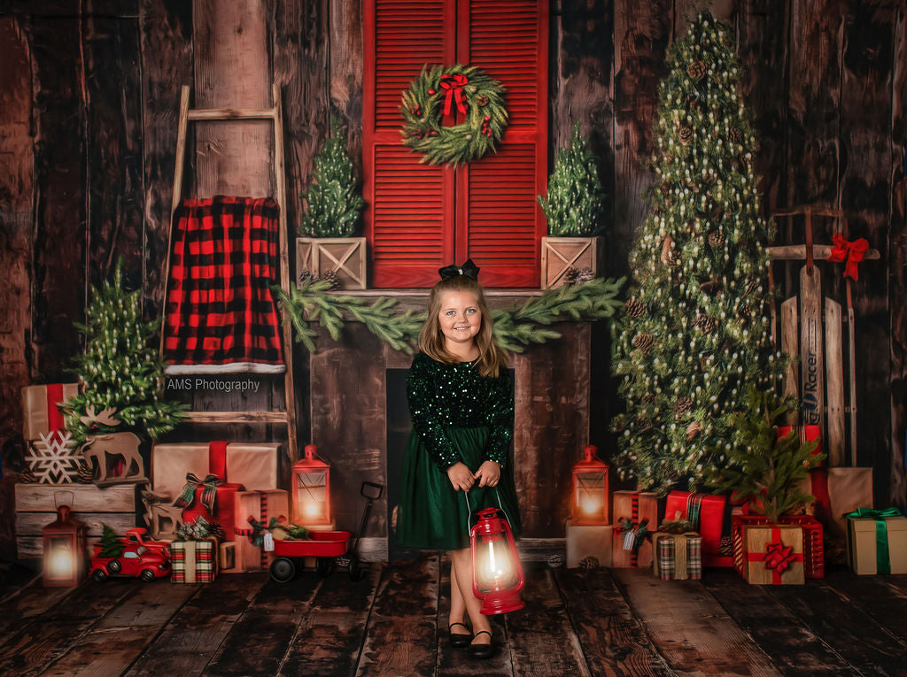 Rustic Plaid Fireplace