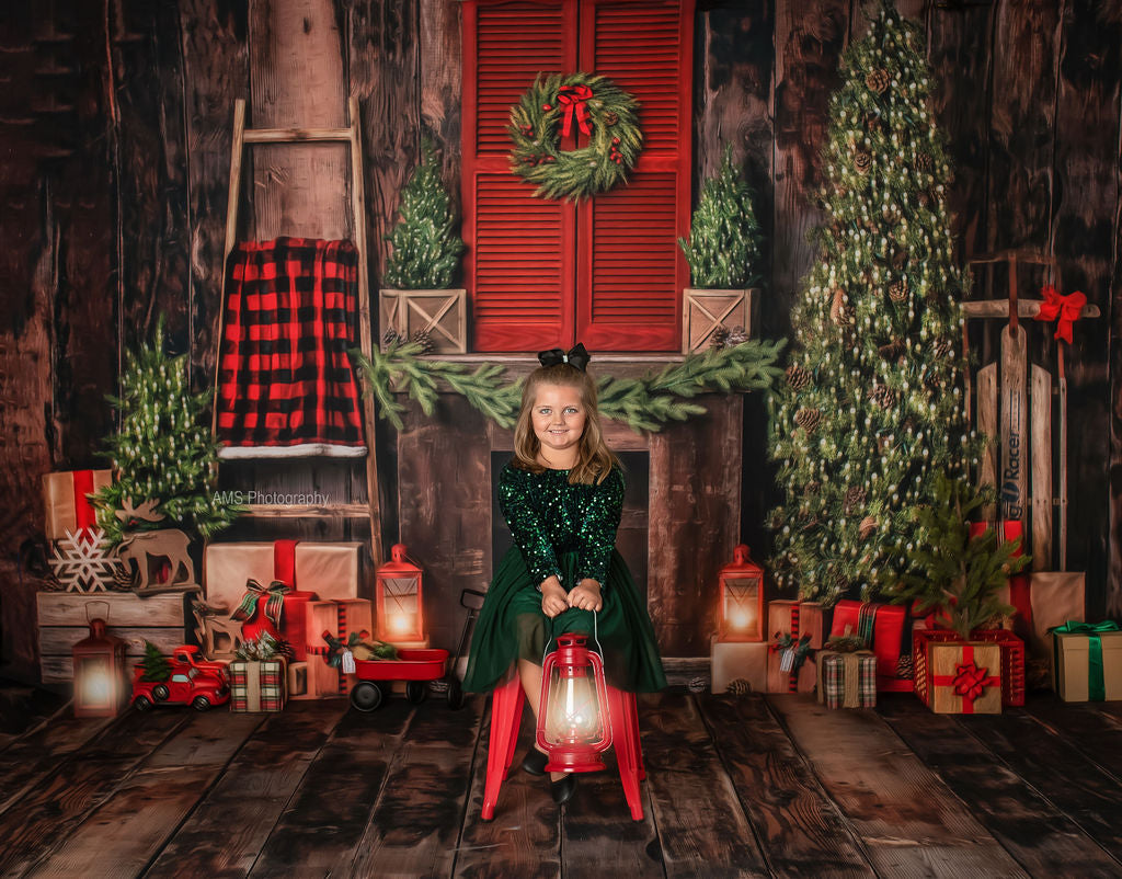 Rustic Plaid Fireplace - Room