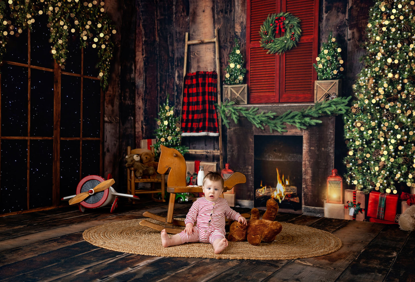 Rustic Plaid Fireplace