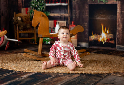 Rustic Plaid Fireplace