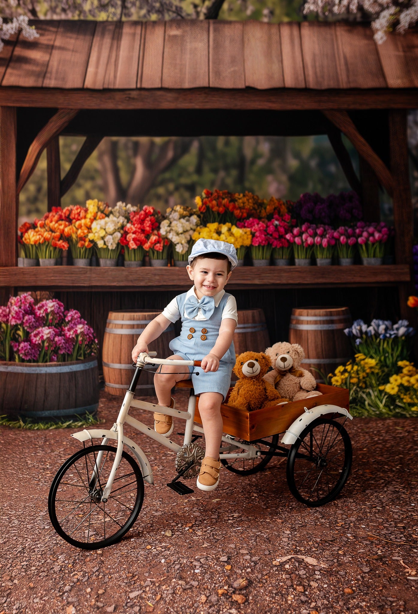 Rustic Spring Flower Stand - With Sweep Option