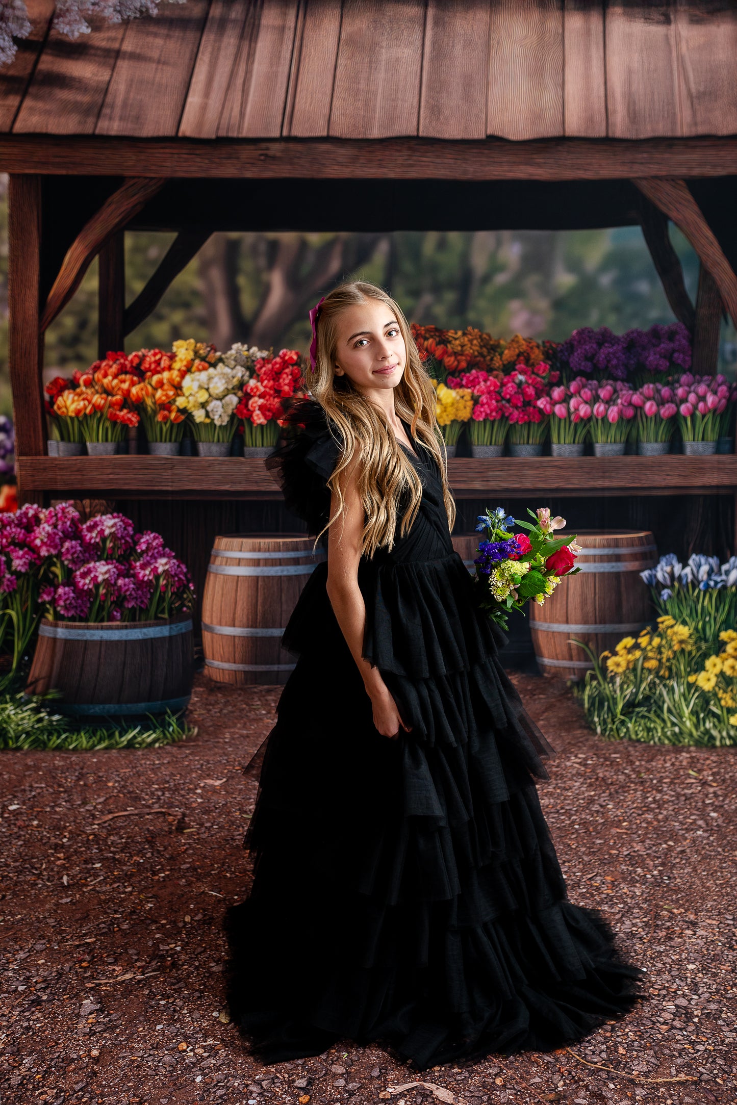 Rustic Spring Flower Stand - With Sweep Option