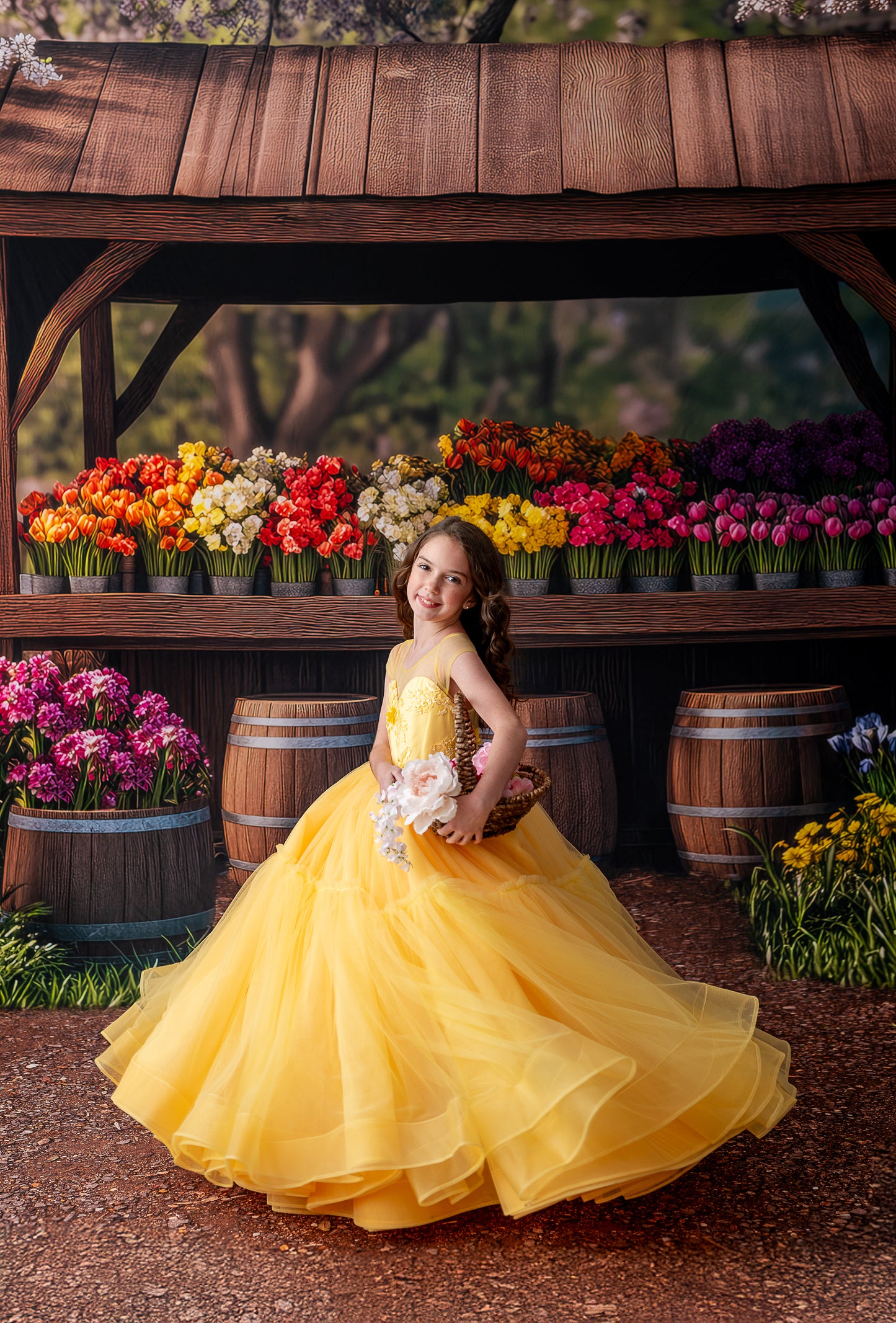 Rustic Spring Flower Stand - With Sweep Option