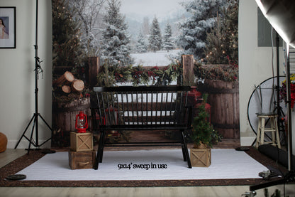 Rustic Wintertime Fence - with Sweep Option