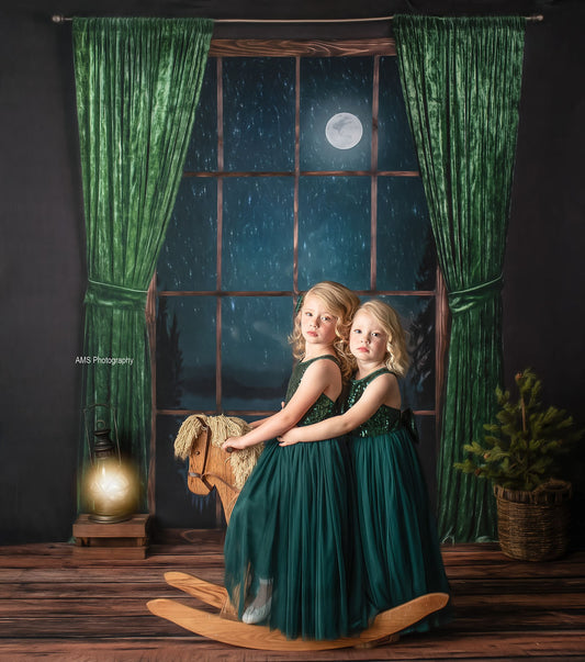 Serene Evergreen Moon