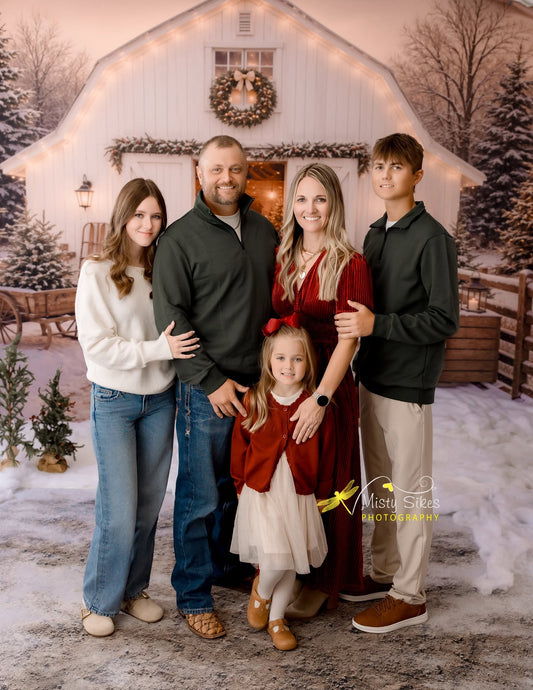 Snowfall At Cedar Ridge Barn - with Sweep Option