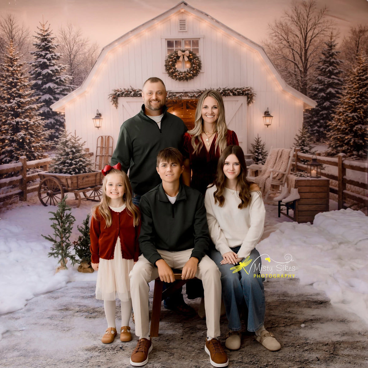 Snowfall At Cedar Ridge Barn - with Sweep Option