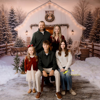 Snowfall At Cedar Ridge Barn - with Sweep Option