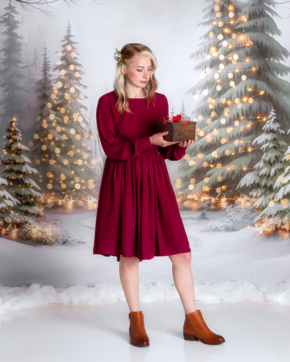 Snowy Trail Of Lights - No Deer - with Sweep Option