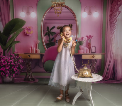 Stacie's Salon - Green - With Sweep Option