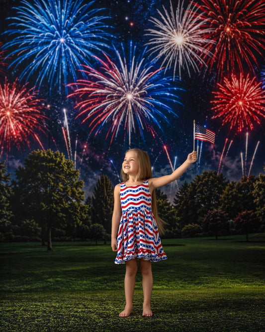 RTS Stars Stripes & Sparklers - 9x14' Sweep - Value Luxe Fabric - New - 50% Off
