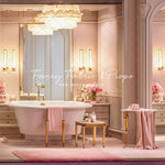 Pretty Powder Room - Pink Floor - With Sweep Option