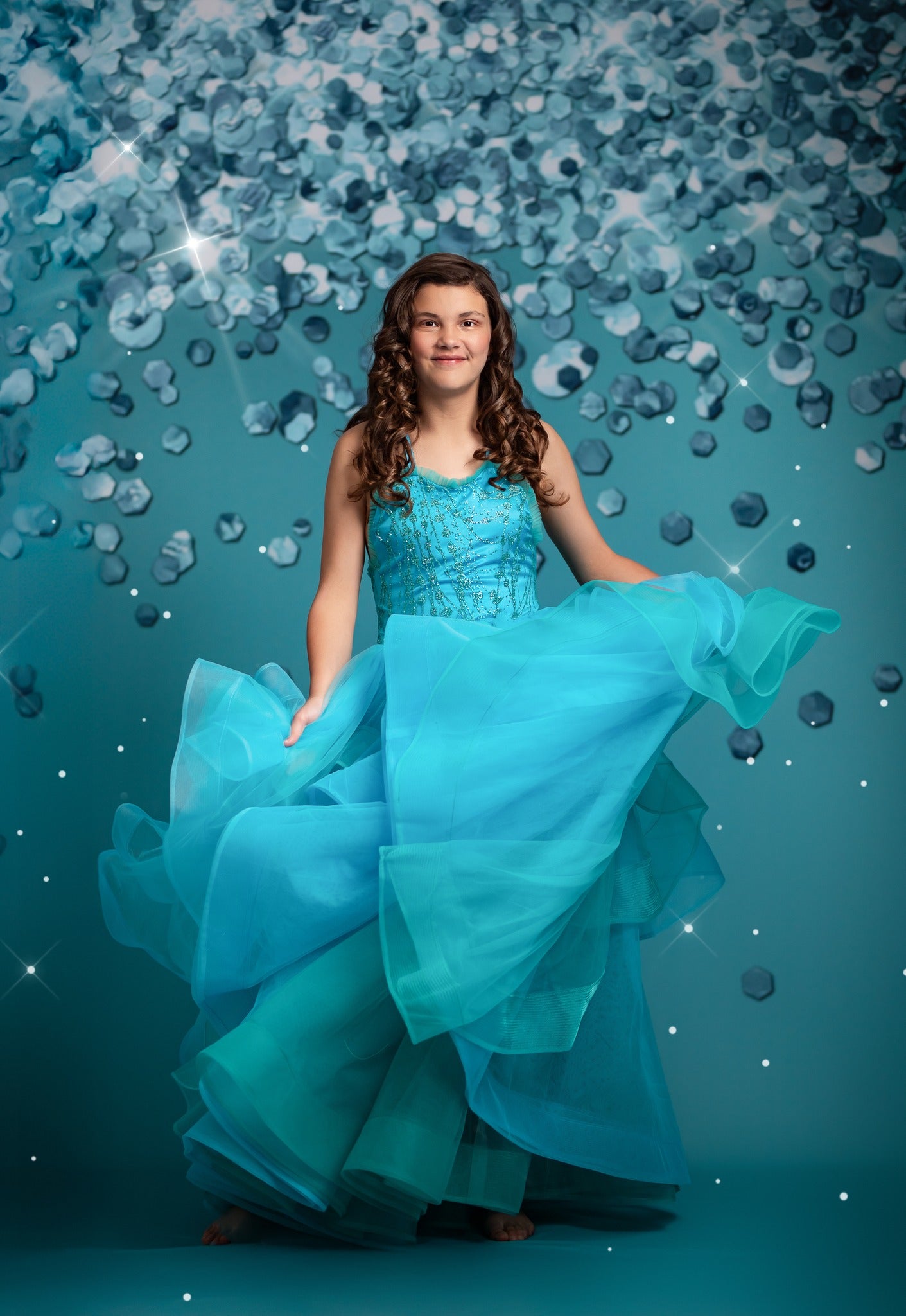 RTS Teal Twilight - 9x14' Wrinkle-Free Fabric - Perfect - 50% Off