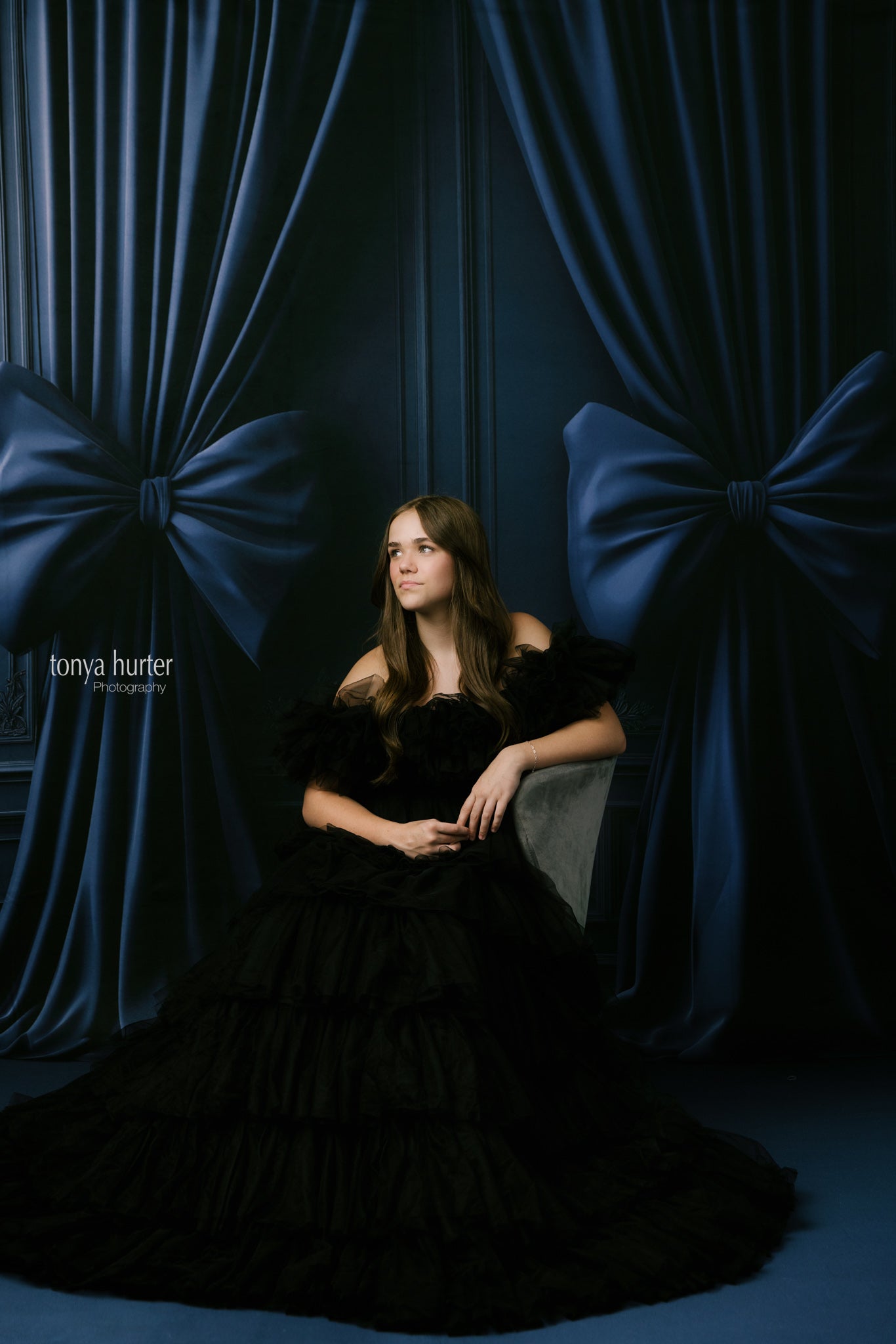 Navy Luxe Bows - With Sweep Option