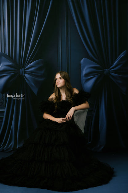 Navy Luxe Bows - With Sweep Option