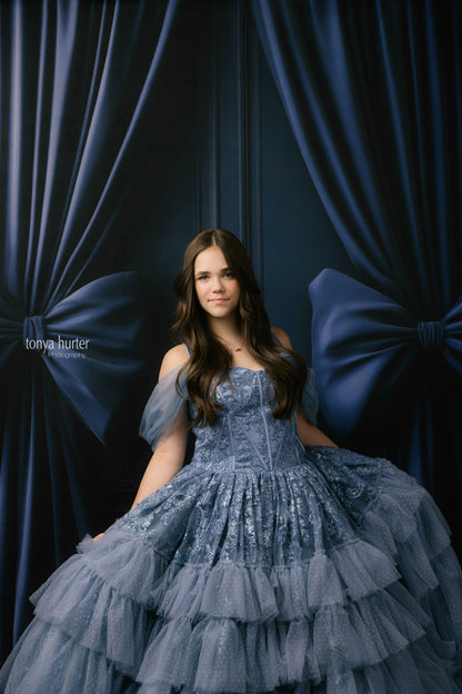 Navy Luxe Bows - With Sweep Option