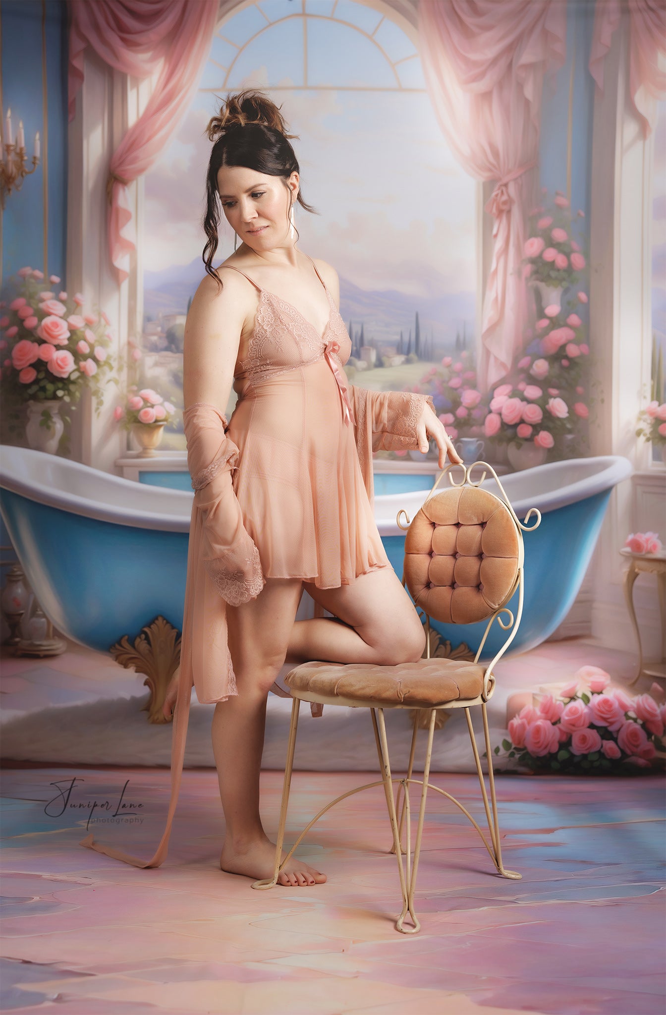 Tuscan Villa Powder Parlor - With Sweep Option