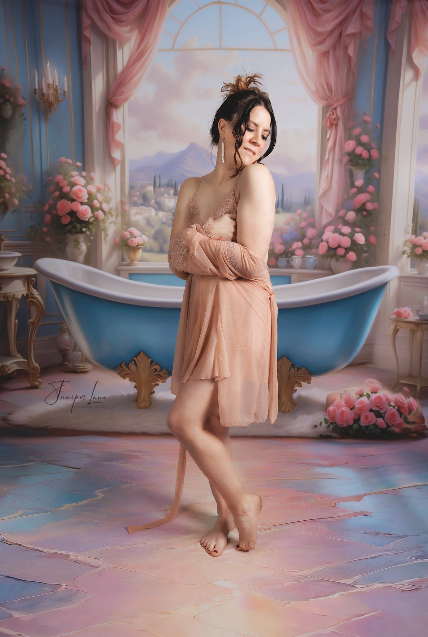 Tuscan Villa Powder Parlor - With Sweep Option