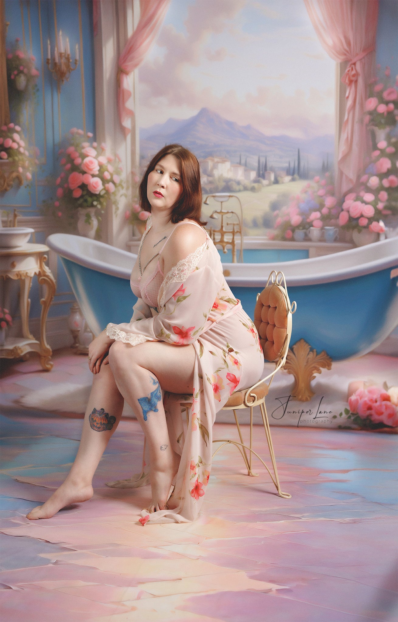 Tuscan Villa Powder Parlor Mat Floor