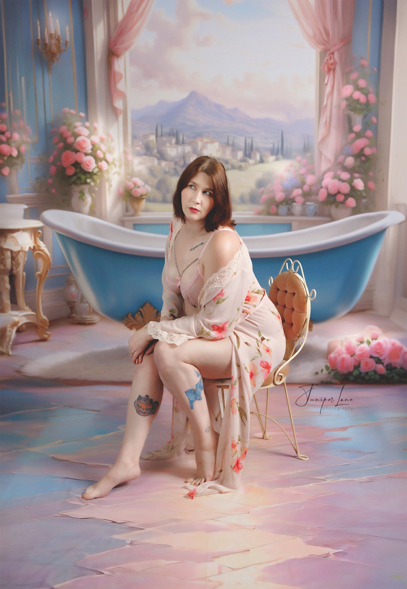 Tuscan Villa Powder Parlor - With Sweep Option