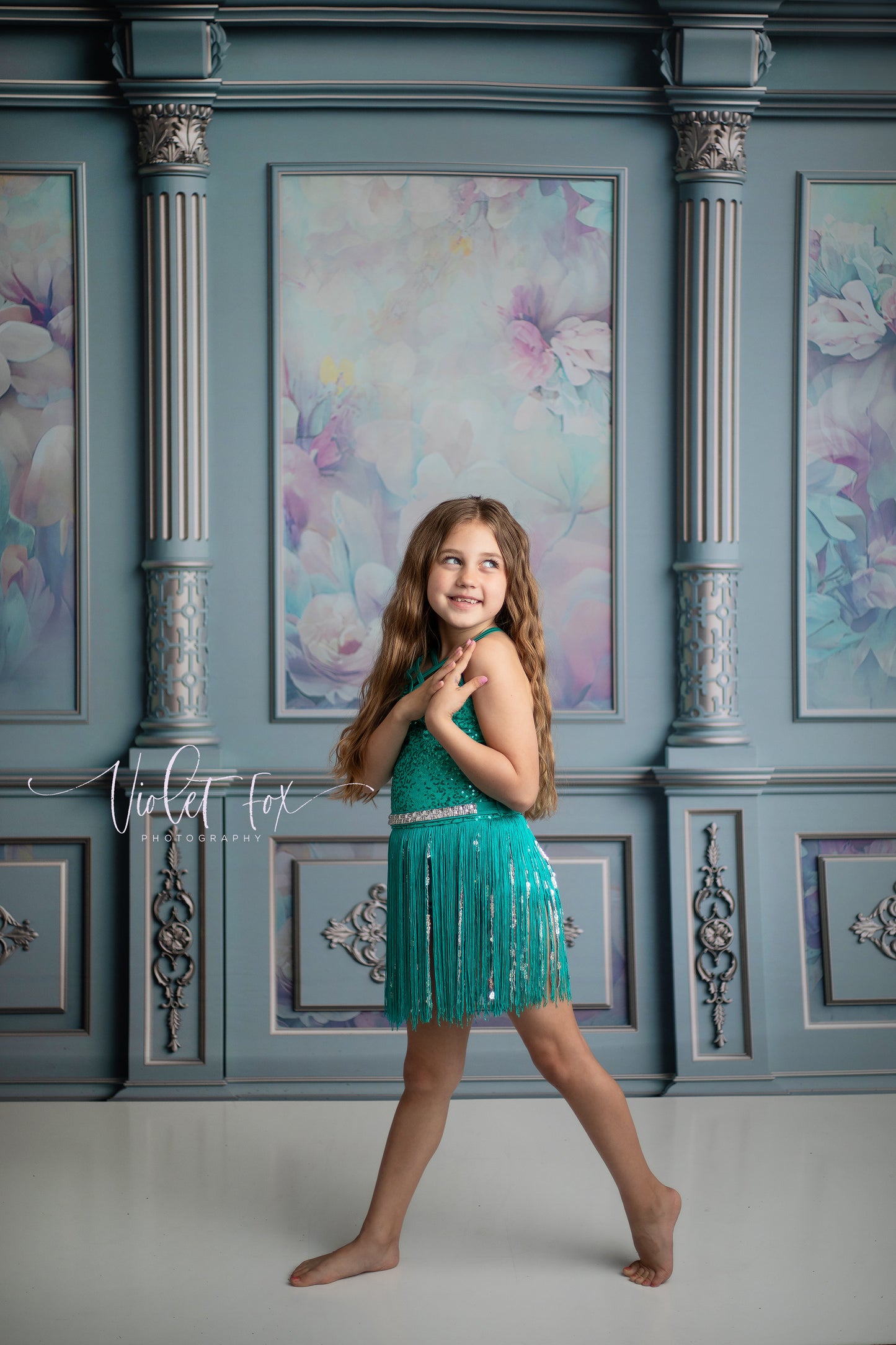 Sky Floral Victorian Wall - With Sweep Option