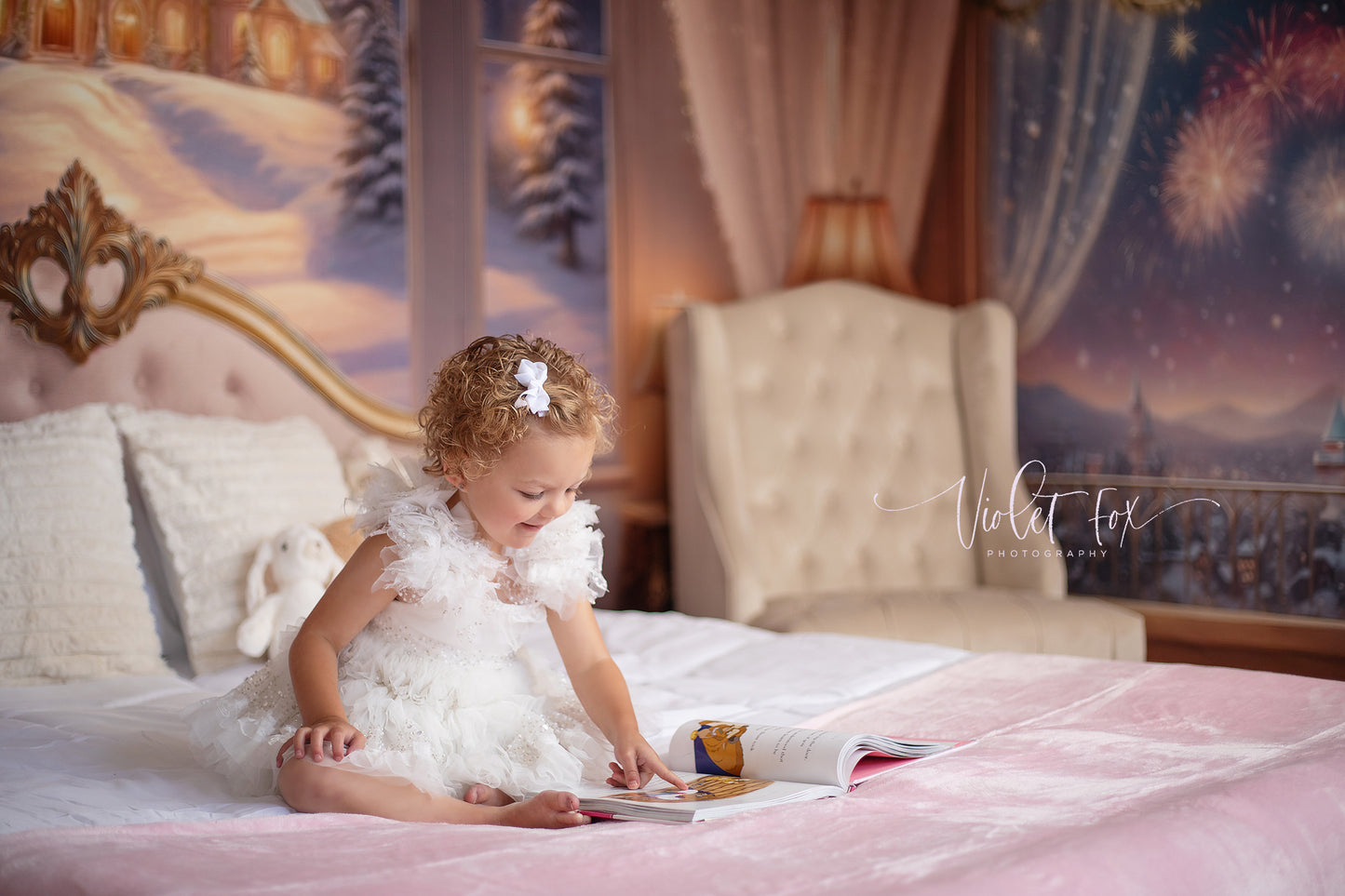 Holiday Fairytale Slumber - White  - With Sweep Option