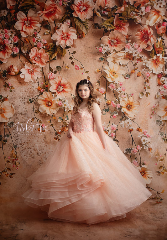 Painted Floral Peach