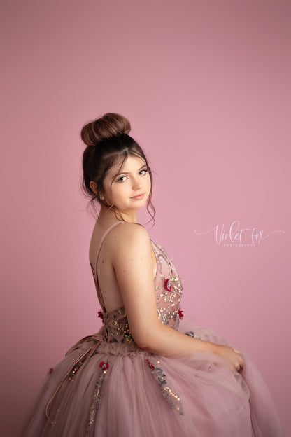 RTS Petal Pink - 5x9' Sweep Wrinkle-Free Fabric - Banding/Dirty - 60% Off