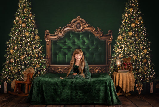 Velvet Evergreen Headboard