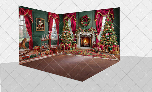 Vintage Christmas Hearth - Room Set