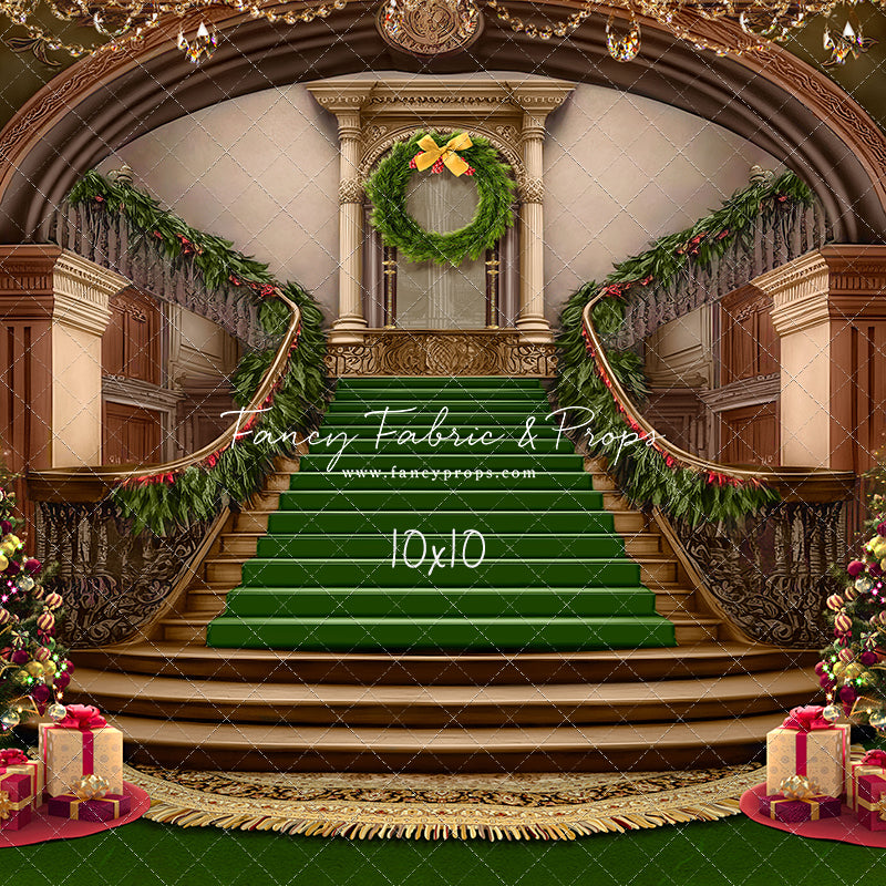 Grand Holiday Staircase - Green Carpet - with Sweep Option