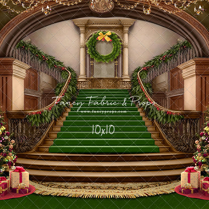 Grand Holiday Staircase - Green Carpet - with Sweep Option