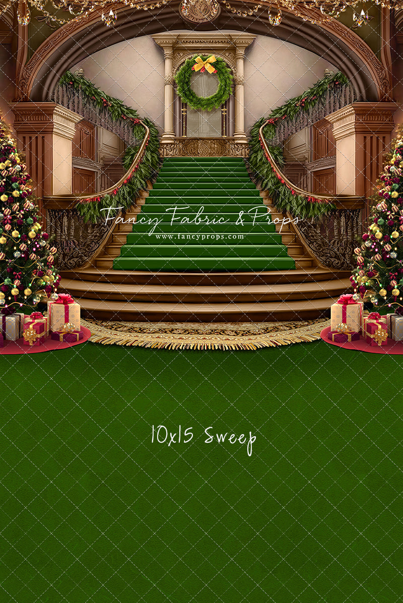 Grand Holiday Staircase - Green Carpet - with Sweep Option