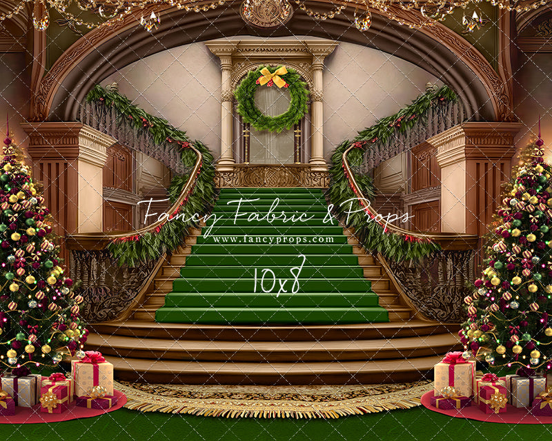 Grand Holiday Staircase - Green Carpet - with Sweep Option