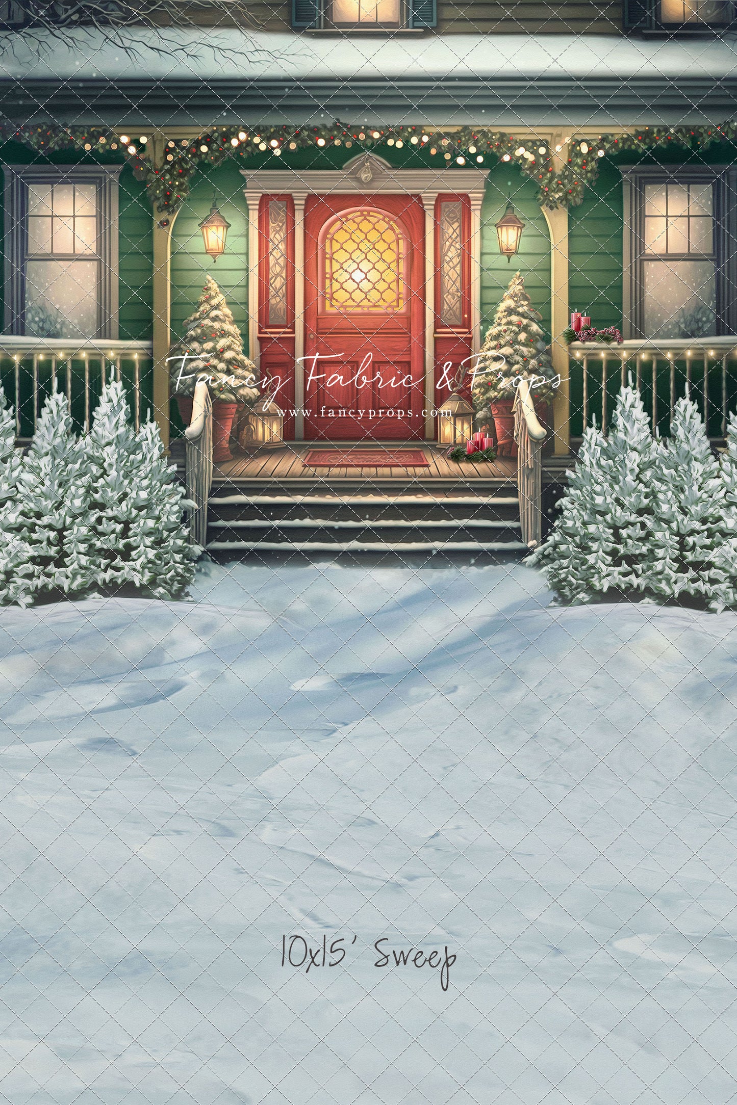 Merry Porch Greetings - Green House - with Sweep Option