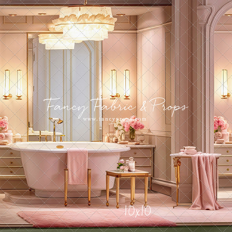 Pretty Powder Room - Green Floor - With Sweep Option