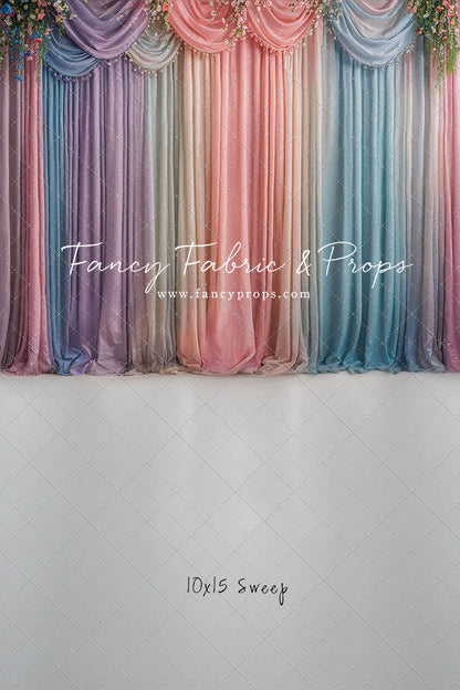 Pastel Curtains  - White Floor - With Sweep Option