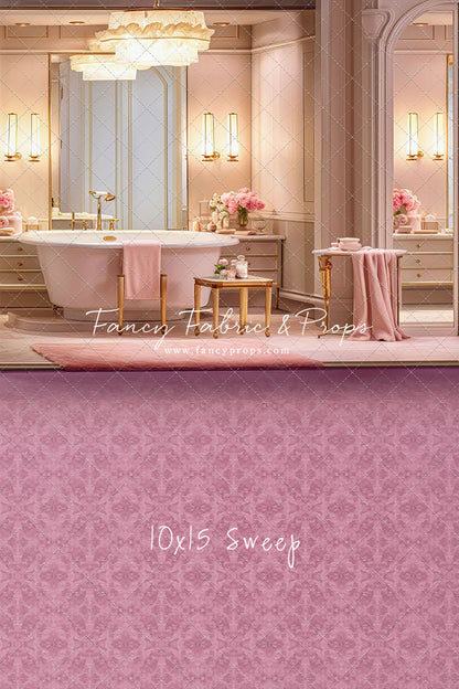 Pretty Powder Room - Pink Floor - With Sweep Option