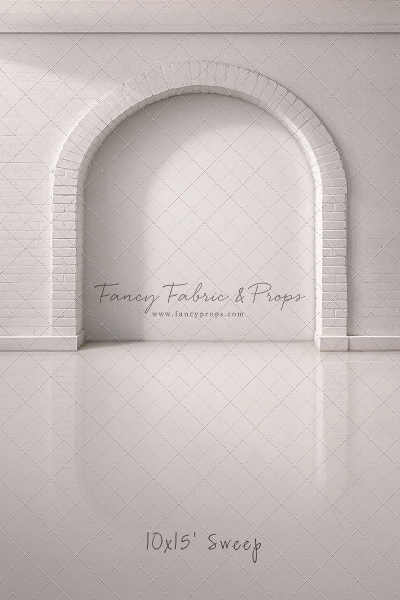 White Brick Alcove - White Floor - With Sweep Option