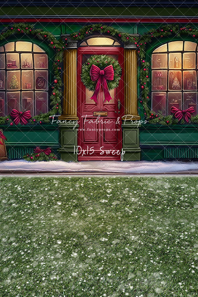 Wintertime Shop - Green Shop With Grass - with Sweep Option