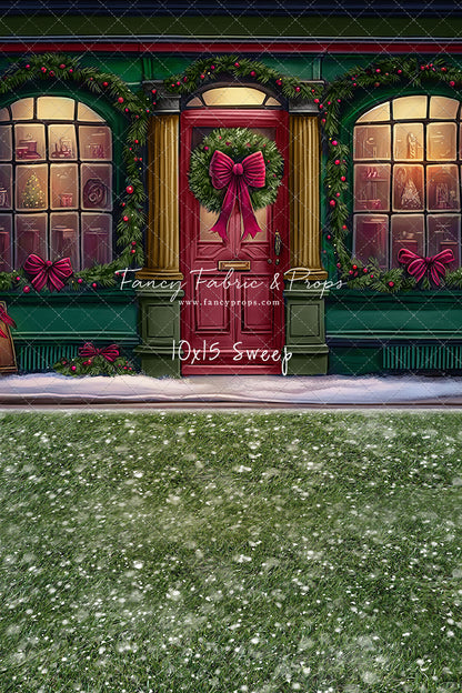 Wintertime Shop - Green Shop With Grass - with Sweep Option