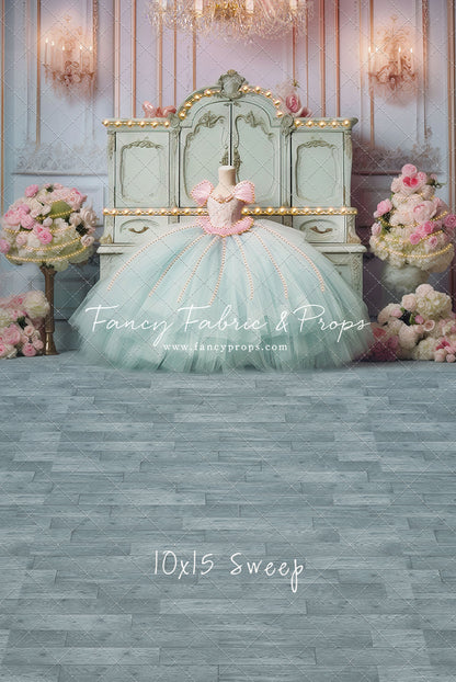 Miss Charlotte - Teal Wood Floor - With Sweep Option