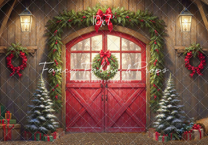 Christmas At The Red Barn - Dirt Floor - with Sweep Option