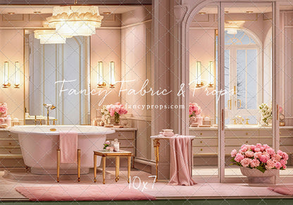 Pretty Powder Room - Green Floor - With Sweep Option