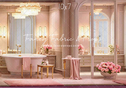 Pretty Powder Room - Pink Floor - With Sweep Option