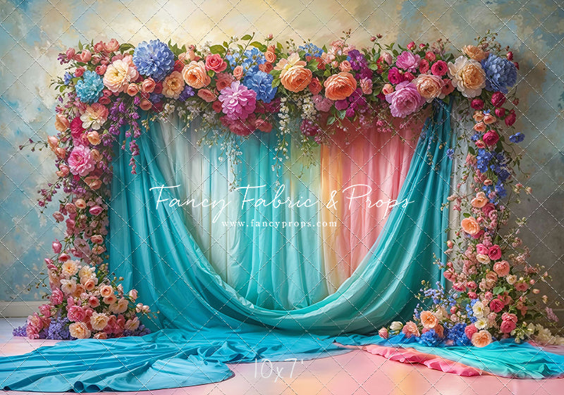 Rainbow Bloom Pavilion - Rainbow Epoxy Floor - With Sweep Option