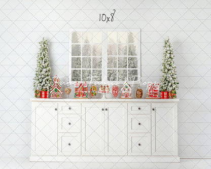 RTS Gingerbread Kitchen Buffet - 10x8' Wrinkle-Free Fabric - Banding - 60% Off
